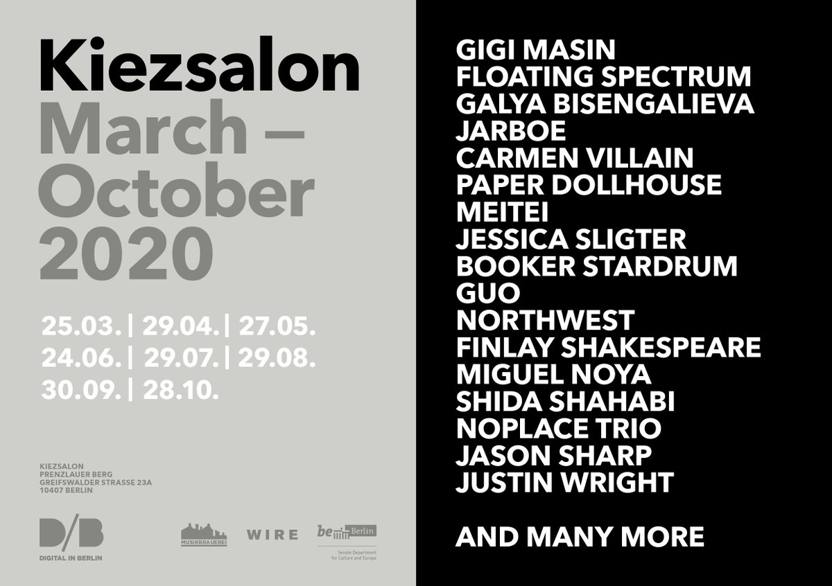 fltng_spctrm's tweet image. Hi Berlin! This March I&apos;ll be part of Digital in Berlin&apos;s opening event for their Kiezsalon series, alongside the Italian ambient pioneer Gigi Masin. @digitalinberlin&apos;s been continuously curating amazing events during all these years and I am really honored to be part of it!