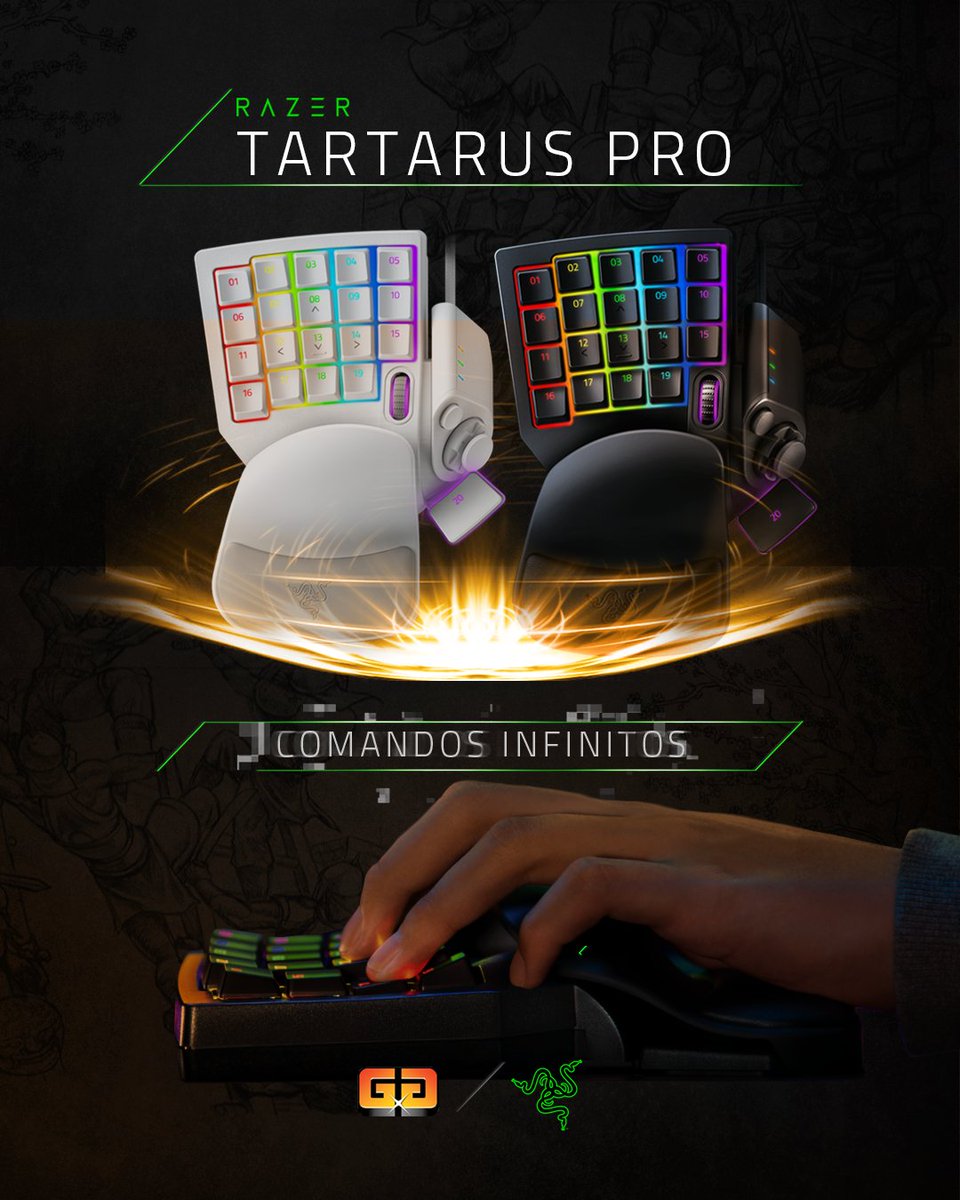 Global_Games's tweet photo. 🐍 https://t.co/PfB862X8Vr 🐍
Com o Razer Tartarus Pro você pode contar com a vitória!
São 32 teclas para que possa assumir o controle total do seu personagem. https://t.co/9B5rSNioqi