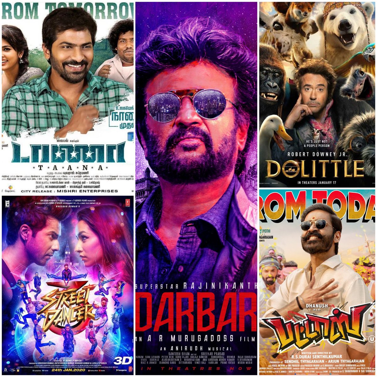 manghalam's tweet photo. Book online at 
https://t.co/qMRktS3mSD
https://t.co/fGc7S2oUsD

#DARBAR 
01.45 PM
04.45 PM

#PATTAS 
01.30 PM
10.30 PM

#TAANA (Tamil) 
11.00 AM
07.45 PM
10.30 PM

#DOLITTLE (English)(3D) 
11.00 AM
07.30 PM

#StreetDancer3 (Hindi) 
04.30 PM

@TRICHYCINEMAS @TrichyFilms https://t.co/A5x93nKegm