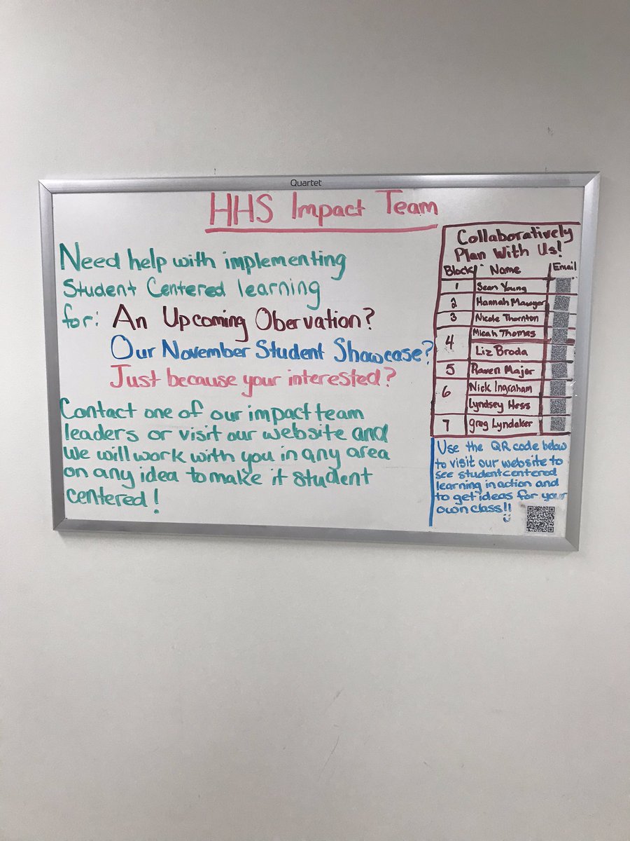 DrewBakerHCPS's tweet photo. YES! #ImpactHCPS is rolling at @HenricoHighSch! This is a great idea to extend team learning to support whole school, Tier 1 innovation. Way to go Warriors! @MrLyndaker @hhs_prncpl @bloomberg_paul @TheSocialCore https://t.co/Gj4umoyfWr