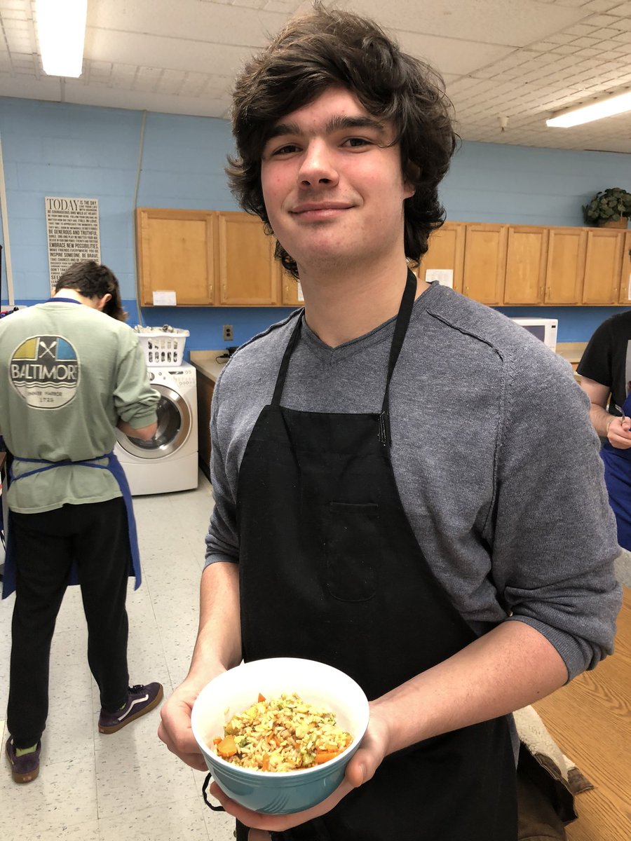 LiDebona's tweet photo. Students create and plate a dish using Chinese vegetables @MHSSPrincipal https://t.co/6t8TooryrF
