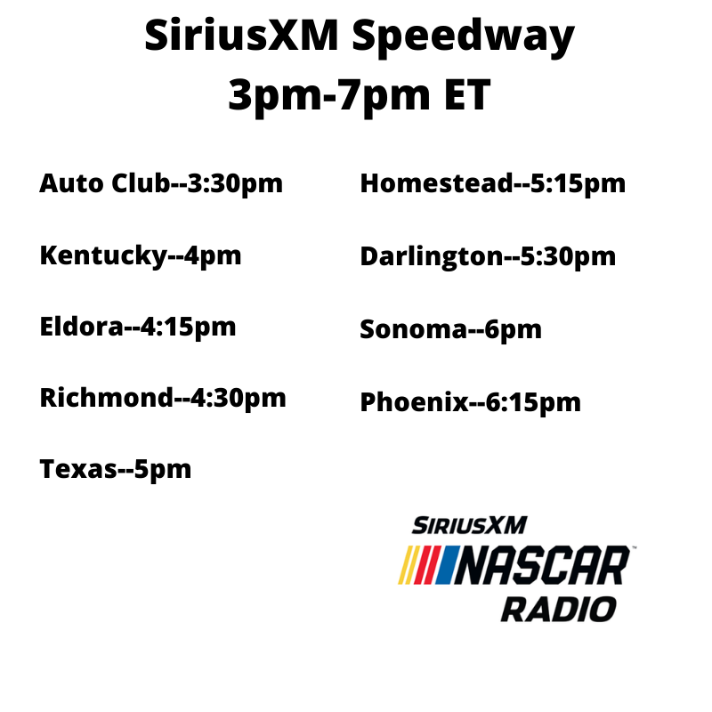 SiriusXMNASCAR's tweet photo. Tomorrow starting at 7am ET don't miss @SiriusXMNASCAR's #TrackDay!

All day track representatives will pitch why YOU should attend their race weekend(s) in 2020!

If you can't listen live, check your track out anytime On-Demand with the @SiriusXM App 📡📻 https://t.co/2ubBM4KuIv