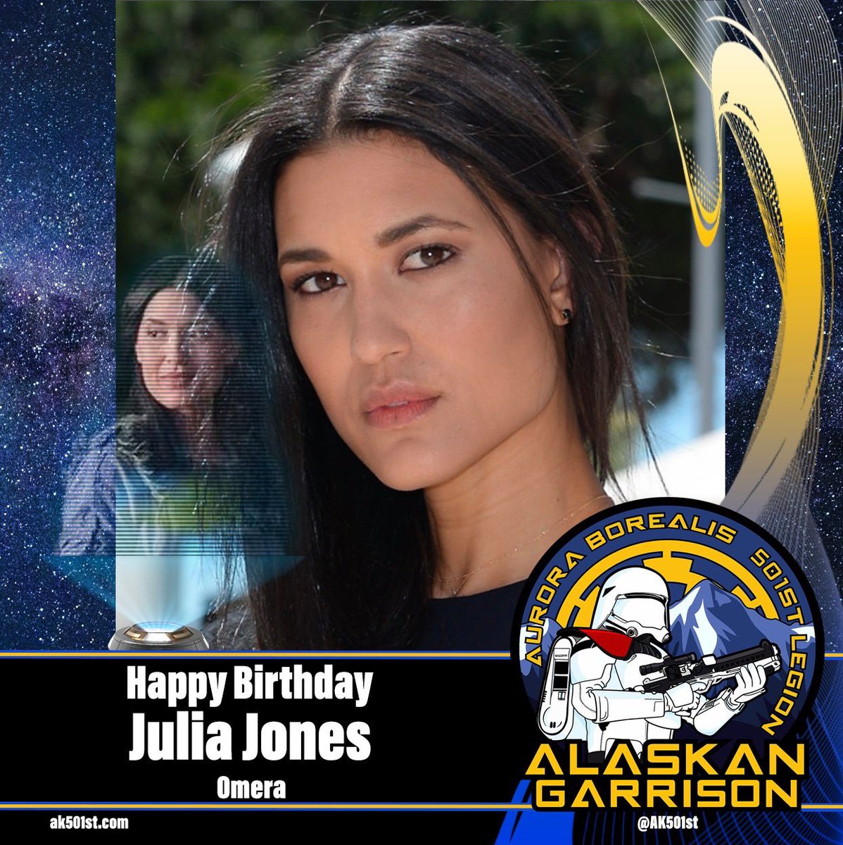 The Alaskan Garrison would like to wish Julia Jones a very happy birthday! #JuliaJones #StarWars #Birthday