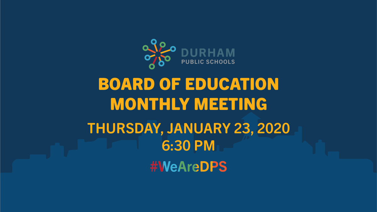 DurhamPublicSch's tweet photo. TONIGHT | Our DPS Board of Education meeting starts at 6:30 pm and can be viewed on our BOE Youtube channel and Google Fiber ch. 144. |#Durham #DPSBOEMeeting #WeAreDPS | @CityOfDurhamNC @DurhamCounty | MEETING DOCS: https://t.co/RkMU0n6Trb | BOE YOUTUBE: https://t.co/tJfZCQILfF https://t.co/28erMgDmeA