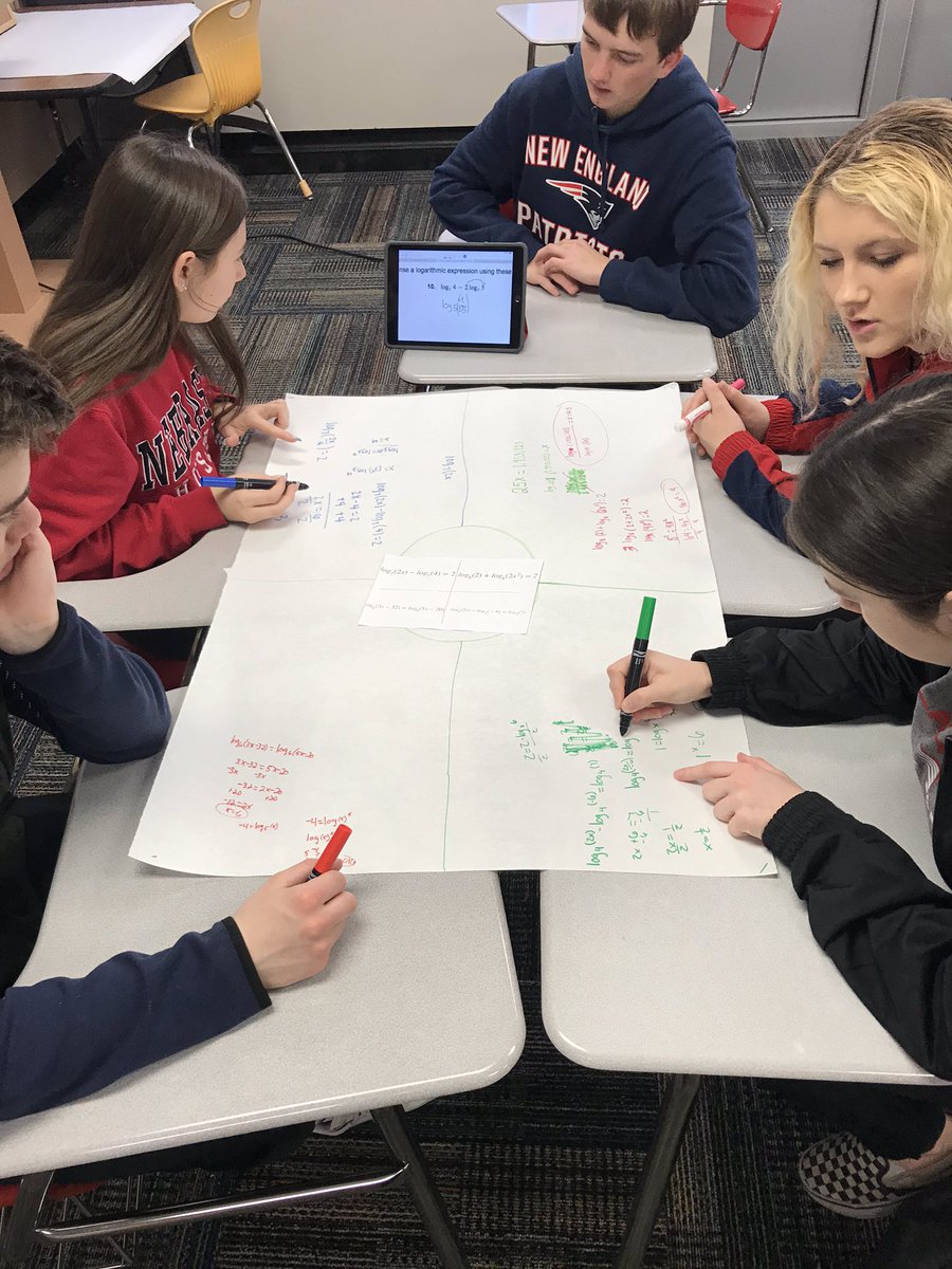 I saw some great teamwork this morning! Algebra 2 students engaged in a much needed review activity after a snow day yesterday ❄️ #gr82batrojan <a href="/Platteview_HS/">Platteview Trojans</a>