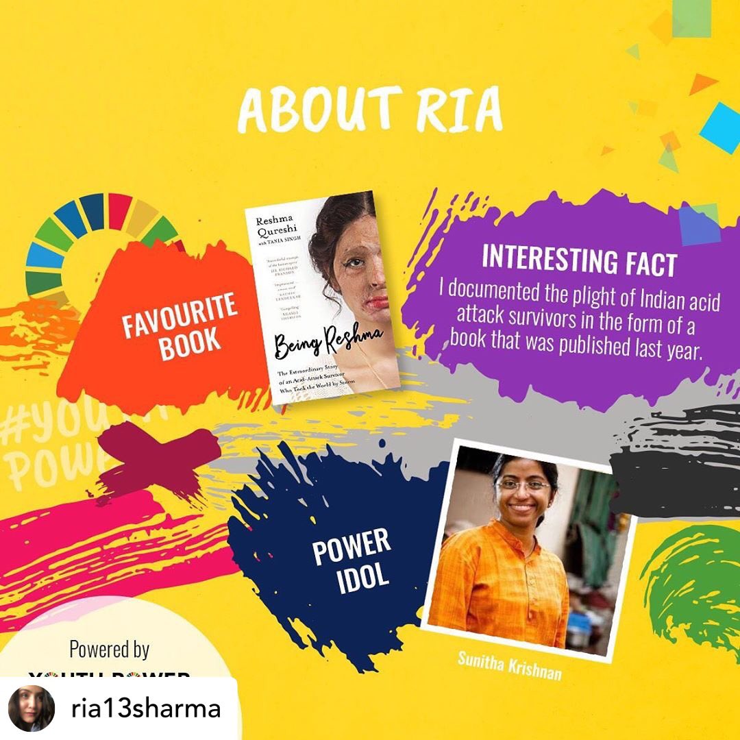 MakeLuvNotScars's tweet photo. We are proud to announce that our founder, Ria Sharma is a member of the #YouthPower panel.
 Ria will be working to make sure this is a decade of action on the #GlobalGoals. Find out more at https://t.co/Vj988NRrr5 @RestlessDev @SDGaction @TheGlobalGoals https://t.co/uttrXsYJev
