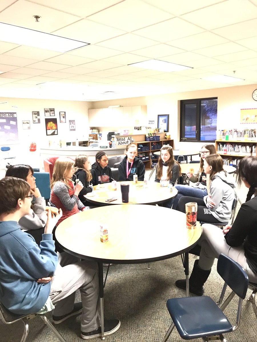 Great turnout for 7th grade Breakfast &amp; Book Club this morning! A lot of good discussions and sharing about different books we are reading. Thanks Mrs. McGowan and Ms. Weinman! <a href="/NW1Rschool/">1R School</a> #lovetoread