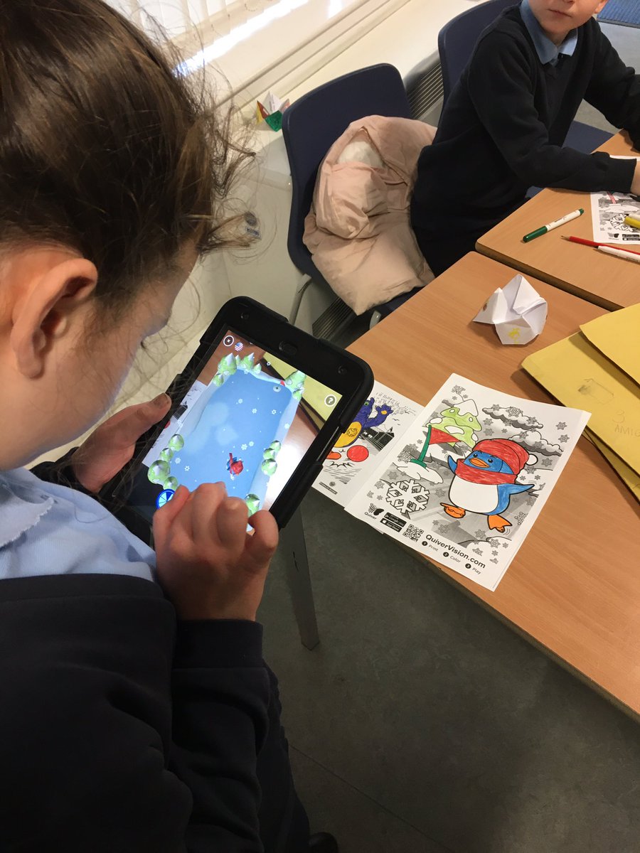 spsmrsrutter's tweet photo. We had fun experimenting with an app called @quivervision yesterday. We coloured in a character then saw it come to life in 3D through the app. We could then play games with our characters and see them from different angles. We thought it was really cool! @SimpsonPrimary https://t.co/TeJ7CP2Sco