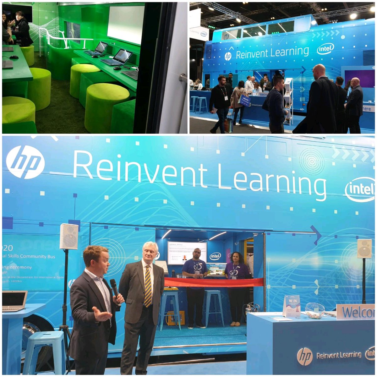 A big thank you to MP <a href="/grahamstuart/">Graham Stuart MP</a> for visiting our @BETT_show stand &amp; unveiling HP’s latest initiative – the HP Digital Skills Bus, a converted double decker kitted out with the latest education technology. To book a visit from the bus, register here: bit.ly/37jgjj0