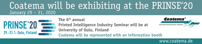 coatema's tweet photo. #Coatema will be at #PRINSE’20 in Oulu – January 29 – 31, 2020. The 6th annual Printed Intelligence Industry Seminar. Coatema will be represented with an information booth. We look forward to seeing you. https://t.co/QaYbQurJ5G
