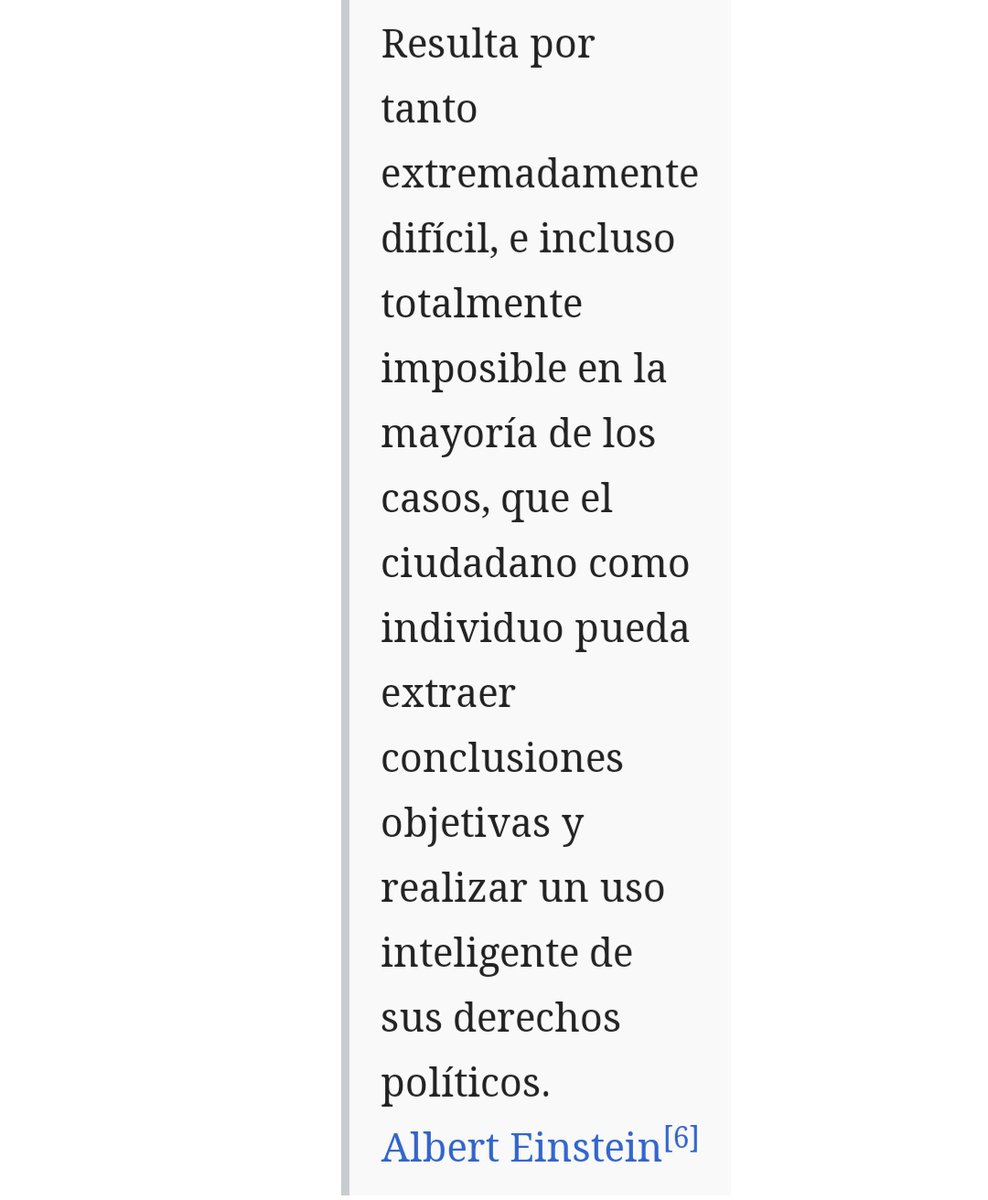 Le dejo un par de citas(estas sí veraces y verificables) de Einstein. La  primera, Einstein reconociendo el problema del conflicto de intereses que  surge cuando las élites controlan la política pública, y, image size:988x1200