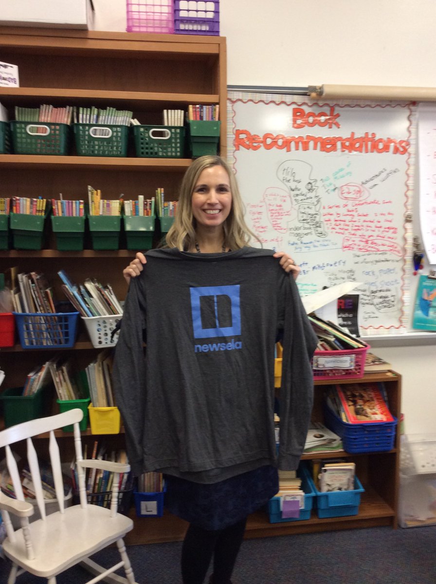 KimKampe's tweet photo. Love our @Newsela swag! I know what I'll be wearing on our next dress down day! #12DaysOfNewsela challenge was an awesome way to end 2019! @TollGateGrammar #TGWonder https://t.co/0YEDT8DAmh