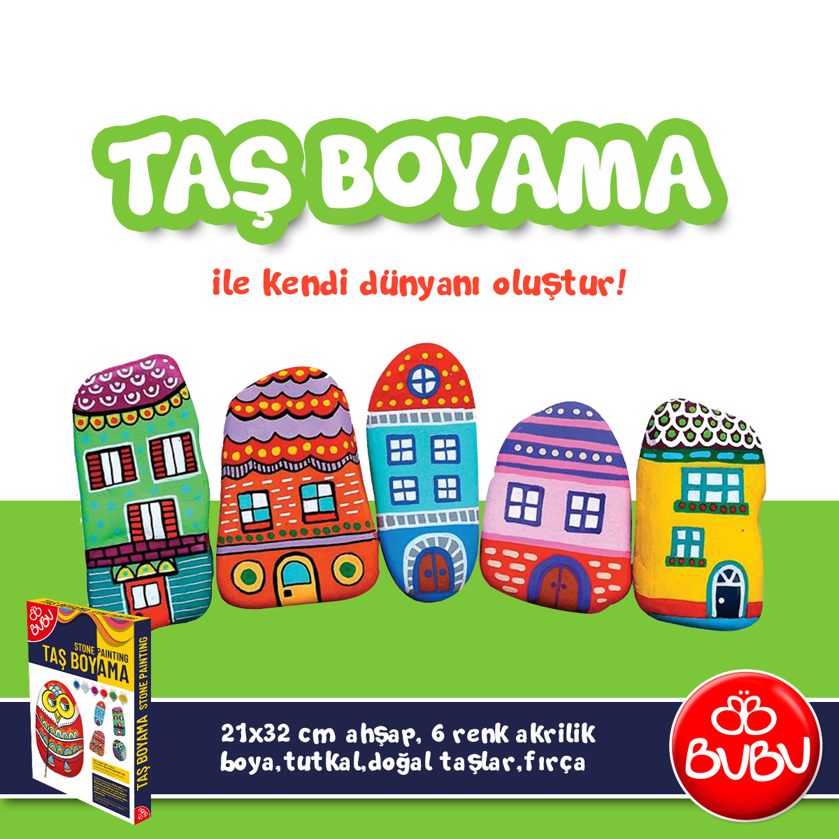 BUBUTurkiye's tweet photo. İştee karşınızda taş boyama!
En doğal sanat Bubu'da sizleri bekliyor! 🤗 😍
#Bubucocuk https://t.co/yIAF9z0CtN