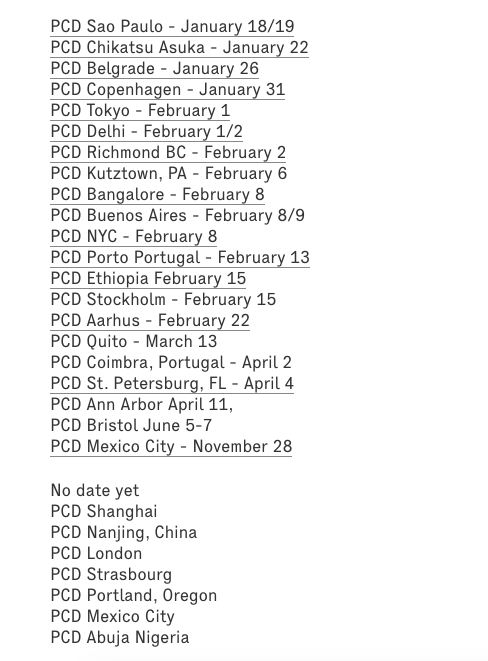 A screengrab of a list of events in chronological order. The link has the same list in the middle of the page.