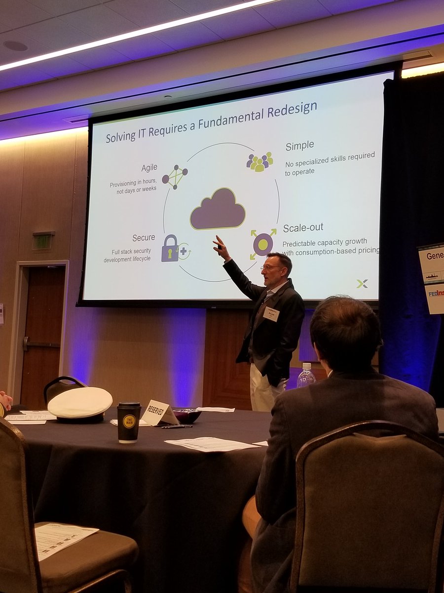 NCDOC_PAO's tweet photo. "Solving IT requires a fundamental redesign" Scot Susi @FedInsider @nutanix https://t.co/d3bNOgch4L