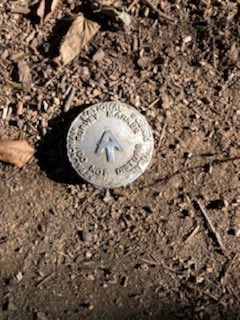 BlueMarshAssoc's tweet photo. Survey marker on Appalachian Trail near Carlisle, PA. https://t.co/qXkjW1jqmG