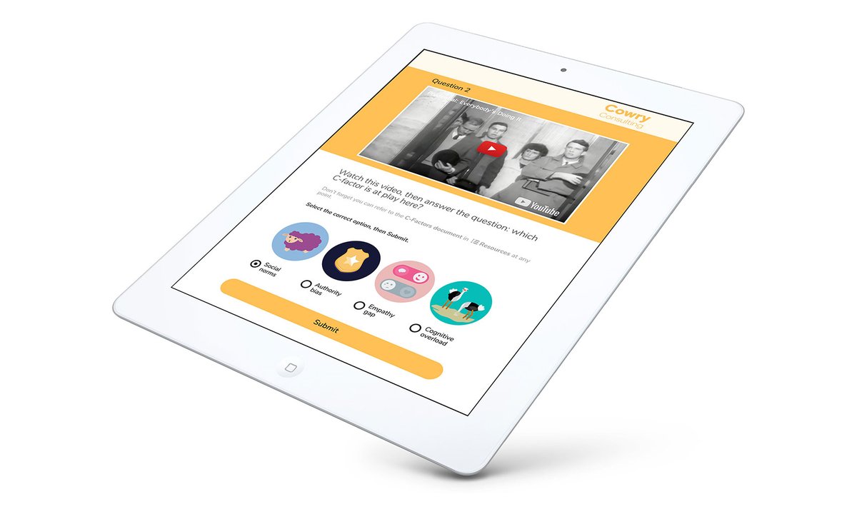 CanStudios's tweet image. We LOVED working on this #elearning for @CowryConsulting - fascinating subject and the chance to push what #AdaptLearning could do. See a sneak preview of the course - bit.ly/behav-sci
#behavioraleconomics
#CustomerExperience