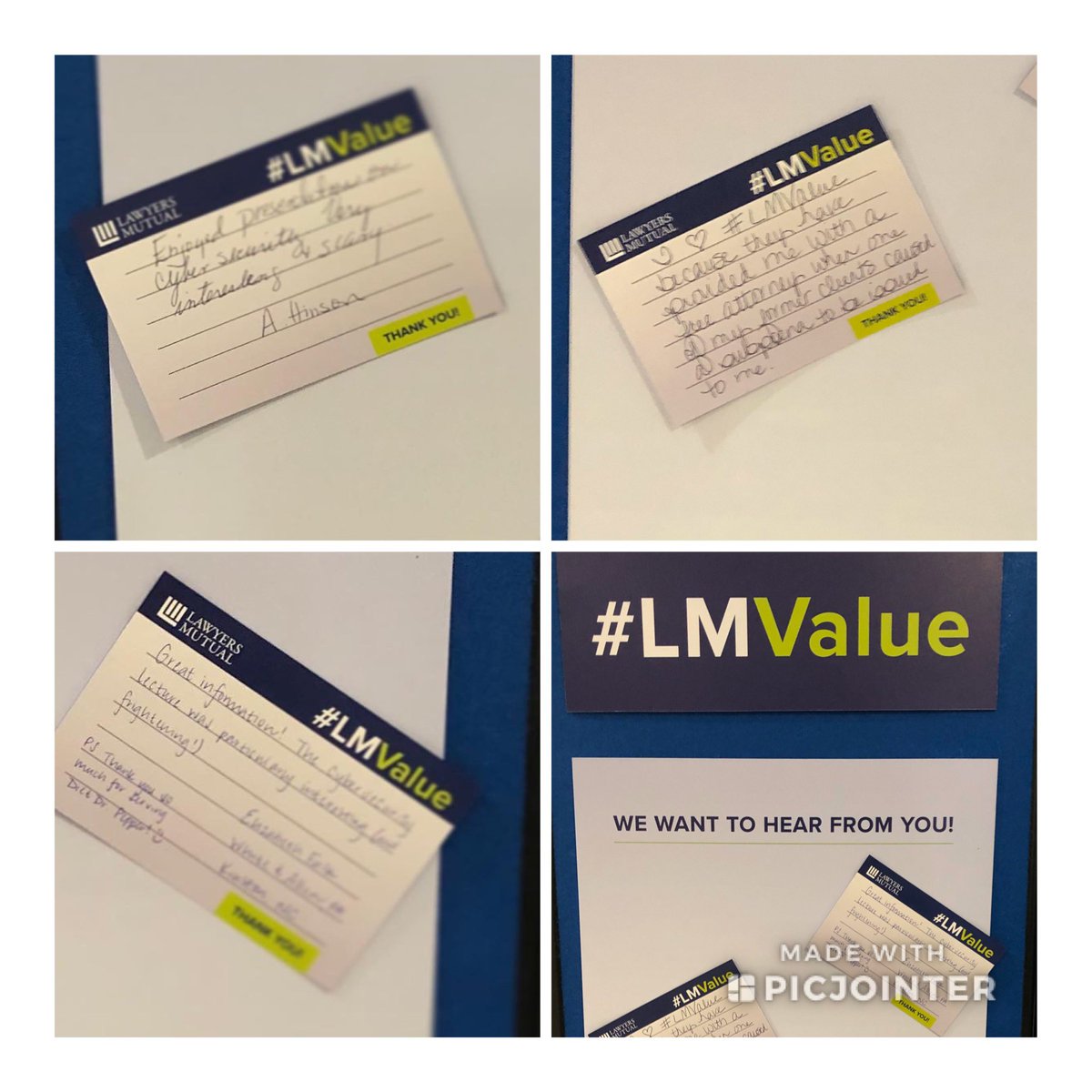 LawyersMutualNC's tweet photo. We love hearing from you! Be sure to fill out a value card at today’s program. #LMValue #CLERoadshow https://t.co/t0vC8haOAl