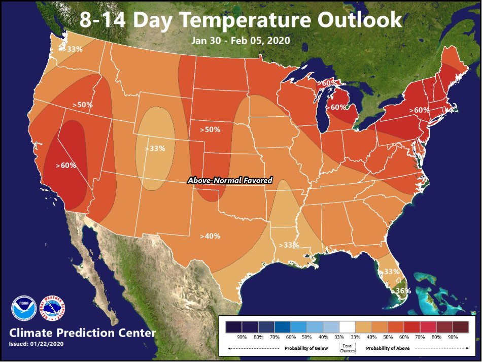 Ray of hope tweet: We have been dealing in a lot of bad news lately so here is a little good news. Climatologically the coldest period for KC is Jan 10th-22nd. Today's the 23rd so it's all uphill from here! And then, there's this...taking us through the first week of February.