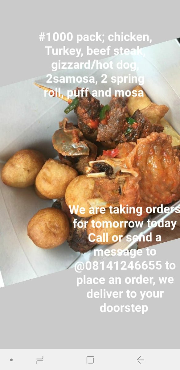 Call or dm @08141246655 to place an order
#smallchops #smallchopsvendors
#smallchopsvendorsinlagos