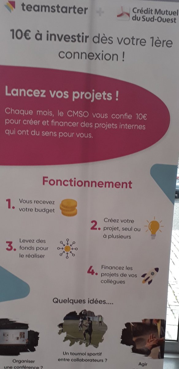 Teamstarter débarque au CMSO ! Faites passer vos idées à l'action!#crowdfunding #collaboration <a href="/teamstarterapp/">teamstarter</a> <a href="/CMSudOuest/">CMSudOuest</a>  <a href="/arkea360/">🅰️rkéa 360°</a>