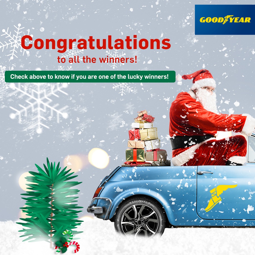 GoodyearIndia's tweet photo. Congratulations to all the winners on winning the #ChristmasWithGoodyear contest! We truly appreciate your entries. Message us your address and contact number to claim your prize!
Check comments section below https://t.co/CVNbeMokgr