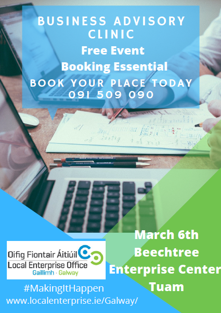 We are now taking bookings for our Local Enterprise Week Business Advisory Clinics which are taking place throughout the County. Book your place today! #MakingItHappen