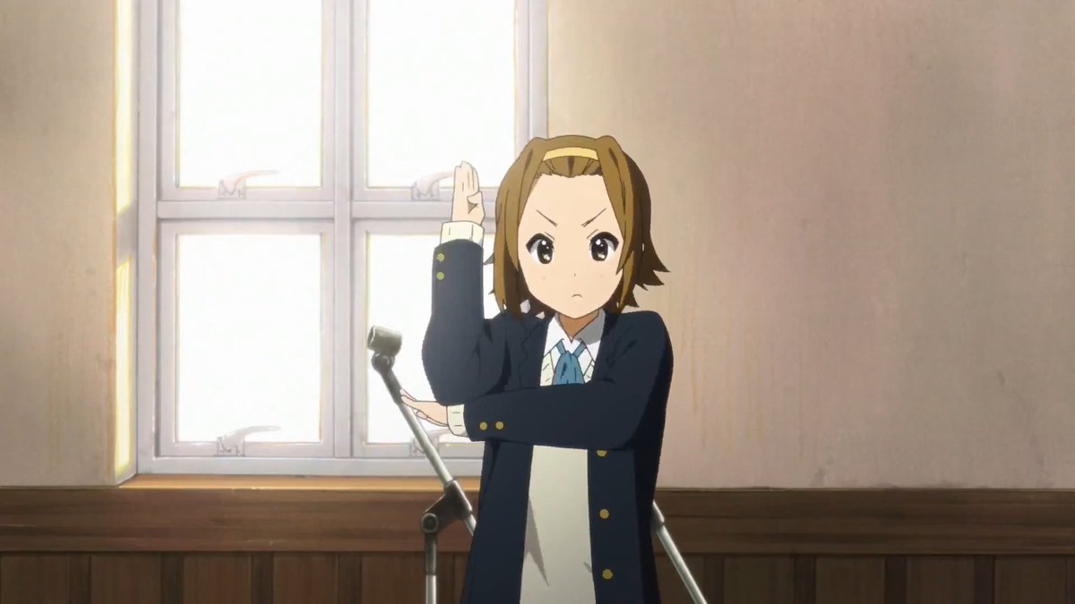 Fun Fact Time!Ritsu never wore her school-issued uniform sweaters/vests in the series, but she made up for it in the movie, so here’s rare Ritsu in a complete uniform!