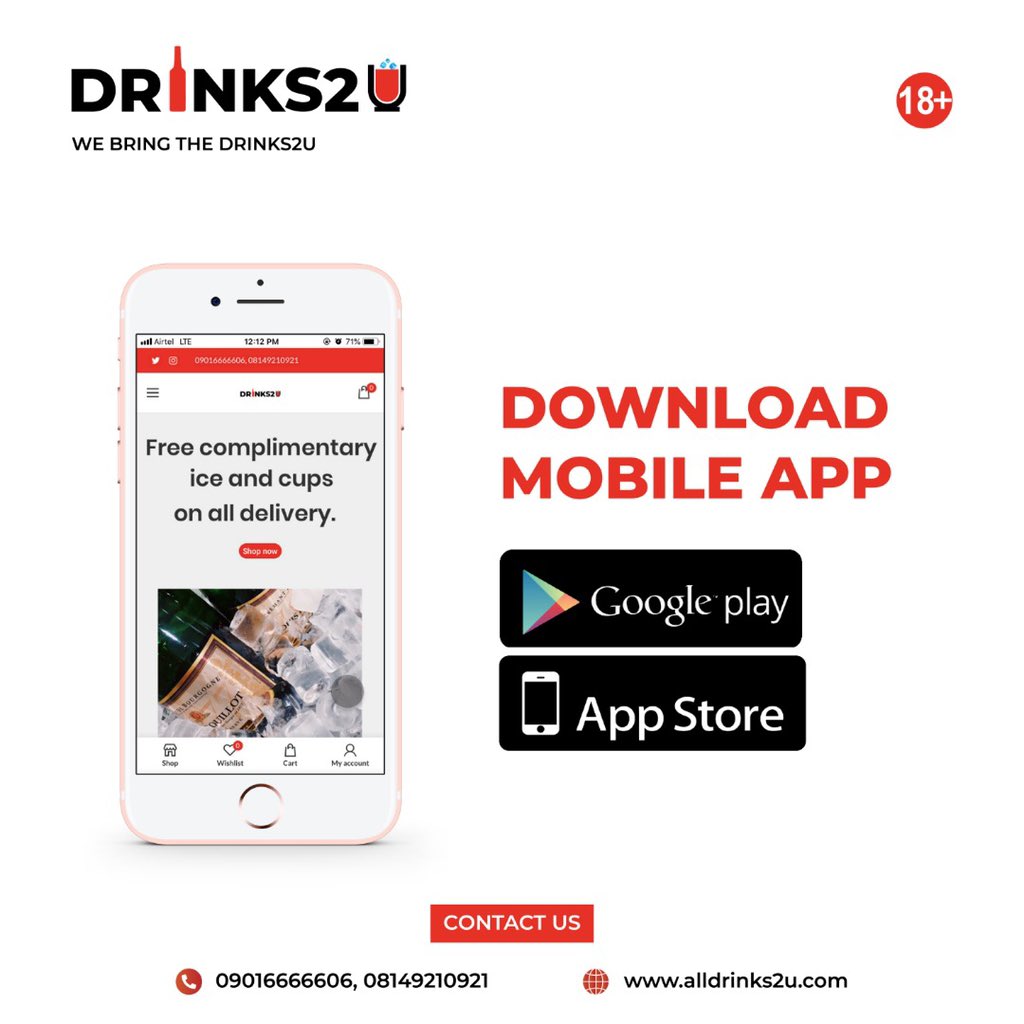 LarryTrill1's tweet photo. Let’s bring the Drinks2U,  We have made  lifestyle easier as you can simply download our mobile app, call us or order through our website and get your drinks delivered to you with free cups and ice cubes @alldrinks2u . Free delivery on all order. https://t.co/GLF4SJ2FTy