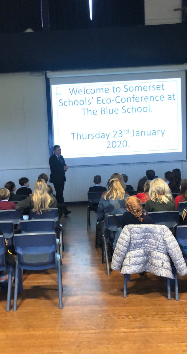 Mr Woodlock from the @BlueSchoolWells kicking off the first annual Somerset Schools’ Eco-Conference #ClimateChange #ClimateCrisis #studentVoice #Somerset #WorkingTogetherWorks