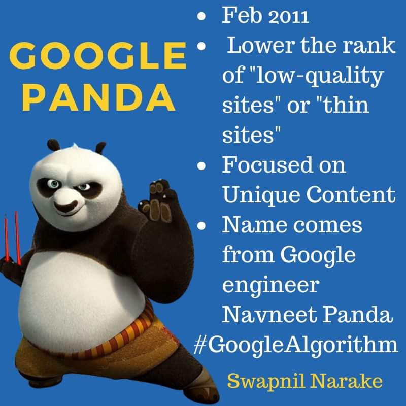SwapnilNarake's tweet image. GOOGLE PANDA
#GoogleAlgorithms #SEO #GooglePanda #DigitalMarketing