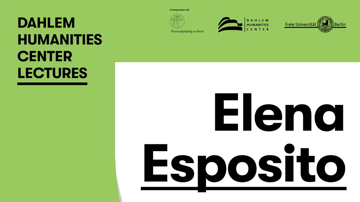 Was haben Statistik und Prophezeiung gemeinsam?

Wir sind gespannt auf Elena Espositos (<a href="/unibielefeld/">Bielefeld University</a>/ <a href="/UNIMORE_univ/">UNIMORE</a>) #DHCL #Lecture am 11. Februar zu "Algorithmic Prediction: Between Statistics and Divination"! <a href="/wiko_berlin/">Wissenschaftskolleg</a> <a href="/FU_Berlin/">Freie Universität</a>

fu-berlin.de/sites/dhc/prog…