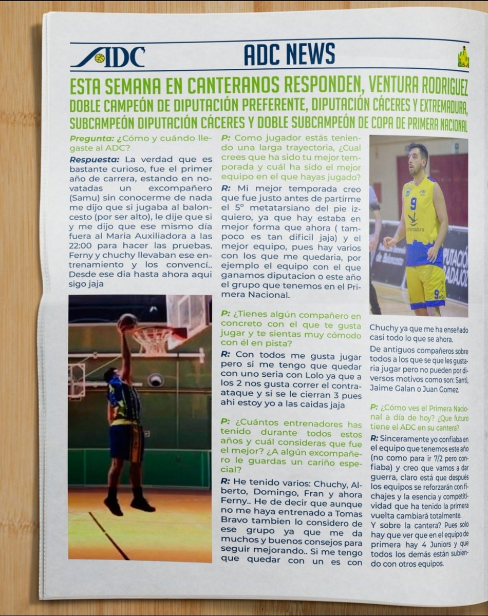 adcbaloncesto's tweet photo. ▶️Esta semana en #ADCNews🎙🗞 Ventura Rodríguez, jugador de Primera Nacional y Diputación del club. Nos habla de todo! Esto y más noticias en nuestro periódico.

💙💛💚🏀 https://t.co/N5EK7Enh5Q
