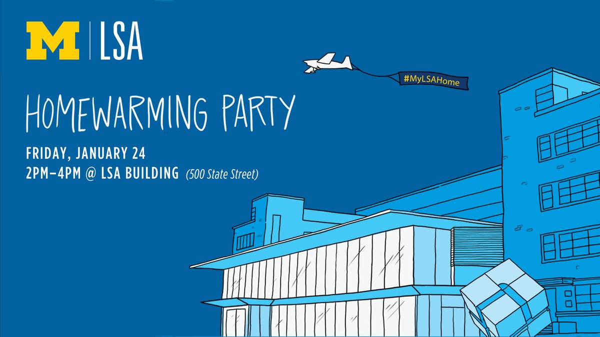 Graphic illustration for the LSA Homewarming Party