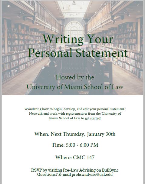 Let UM Law School help with your personal statement!