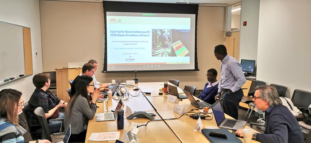 🇺🇲🌿 ICT Tools 4 Ag 🌿🇺🇲

A team from Penn State University &amp; the CGIAR centres of <a href="/IITA_CGIAR/">IITA</a> <a href="/Cipotato/">International Potato Center</a> &amp; <a href="/BiovIntCIAT_eng/">Alliance of Bioversity International and CIAT</a> are meeting this week to build plans for the coordinated delivery of ICT Tools for pest/disease diagnosis for  root, tuber &amp; banana crops. Check us out