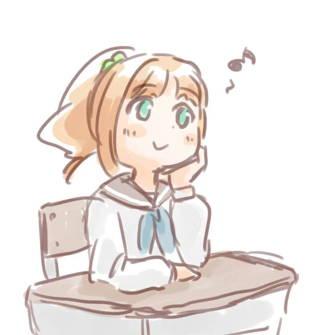 やよいちゃんです!休み時間に今日はあそこのスーパーが特売だったかな～とか考えてるところ 