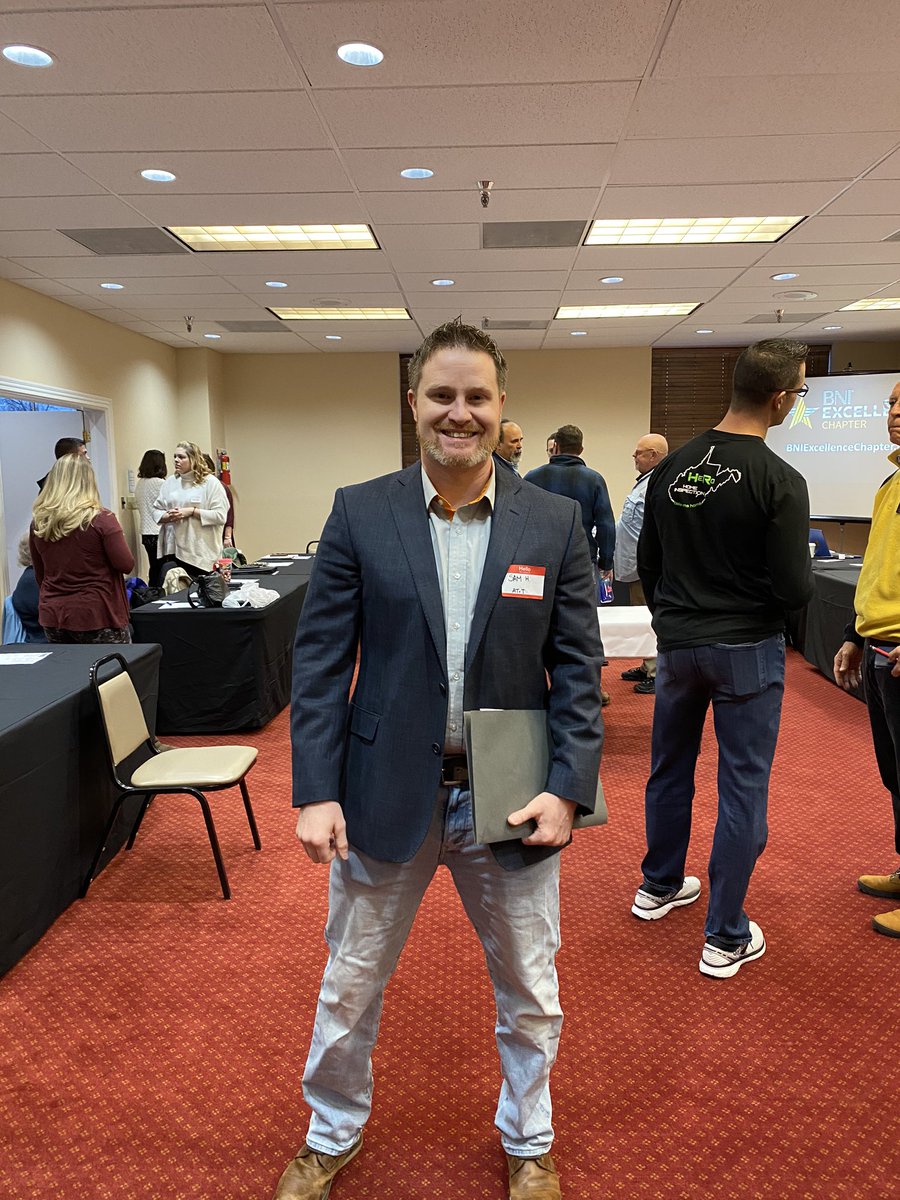 SamHouckRSC's tweet photo. Representing AT&amp;T mobility at Morgantown’s BNI Excellence Chapter meeting of small business owners for referrals and networking. Business plans are better, let me take care of your business needs. #RETI #Businessexpert @jerryfornwalt @LillardDerick @ThaDeliveryMan https://t.co/PeFPGW2KjC