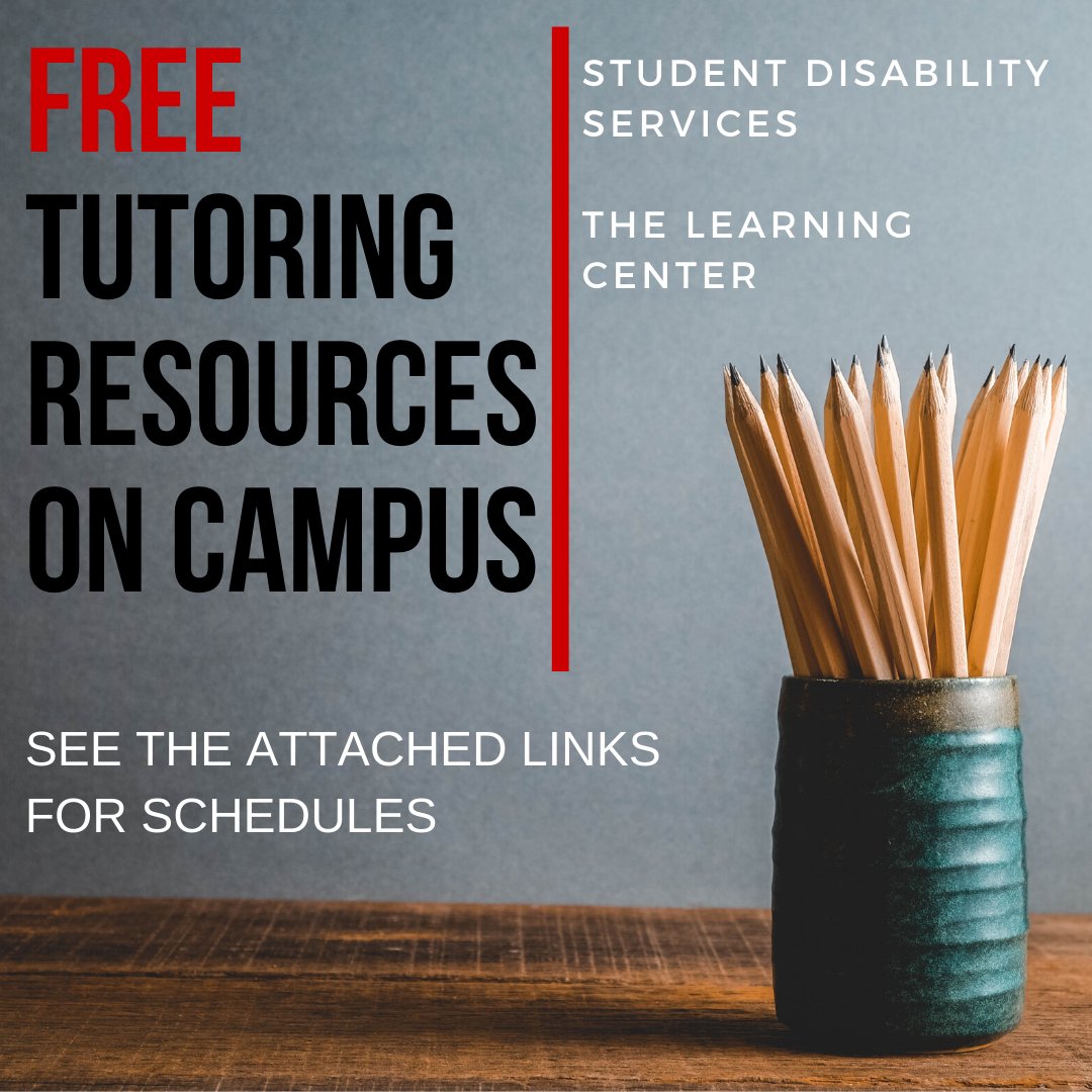 TECHniquesTTU's tweet photo. Take advantage of additional FREE TUTORING available on the TTU campus to enhance your learning!
https://t.co/qEWqnWvSS3
https://t.co/j2L8buhW3z
#freetutoring #tutoring #ttu #texastech #techniquescenter #techniquesttu #studentdisabilityservices #ttusds #ttu_sds #ttu_lc https://t.co/cbxJ0SN7eR