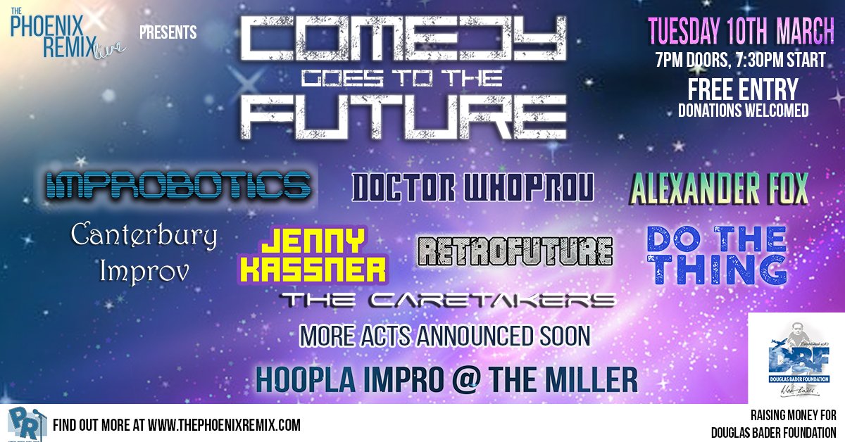 ✨BREAKING NEWS! ✨

The Phoenix Remix Live! Is returning in #March - this time we head to #space &amp; the #future! 🚀

This time the show will be to raise money for <a href="/douglasbaderfou/">DouglasBader Foundat</a>  

Reserve your tickets here:
eventbrite.co.uk/e/the-phoenix-…

#improv #comedy #london #phoenixremixlive