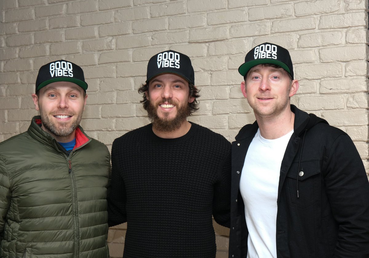 ASCAP's tweet photo. Nothing but #GoodVibes down in Nashville for #ASCAP writers Ashley Gorley and @zachcrowell.. celebrating their #1 with recording artist @janson_chris! #ASCAPCountry https://t.co/3xjEYYrapf