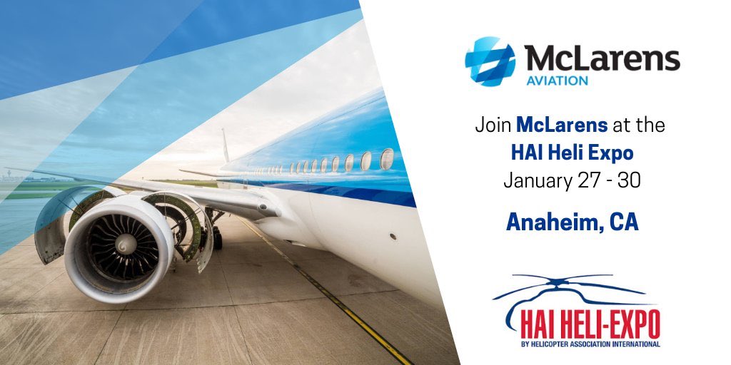 MCLAviation's tweet photo. Our own Ben Dean and Harmit Sanga will be attending the RAMS @HeliAssoc International Heli Expo in Anaheim next week, where there will be professional education courses, rotor safety challenge courses, and manufacturer technical briefings. #TeamMcLarens  #haiexpo20 https://t.co/wrxtd96QJX