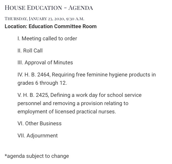 AGENDA- Jan 23rd, 2020 9:30AM