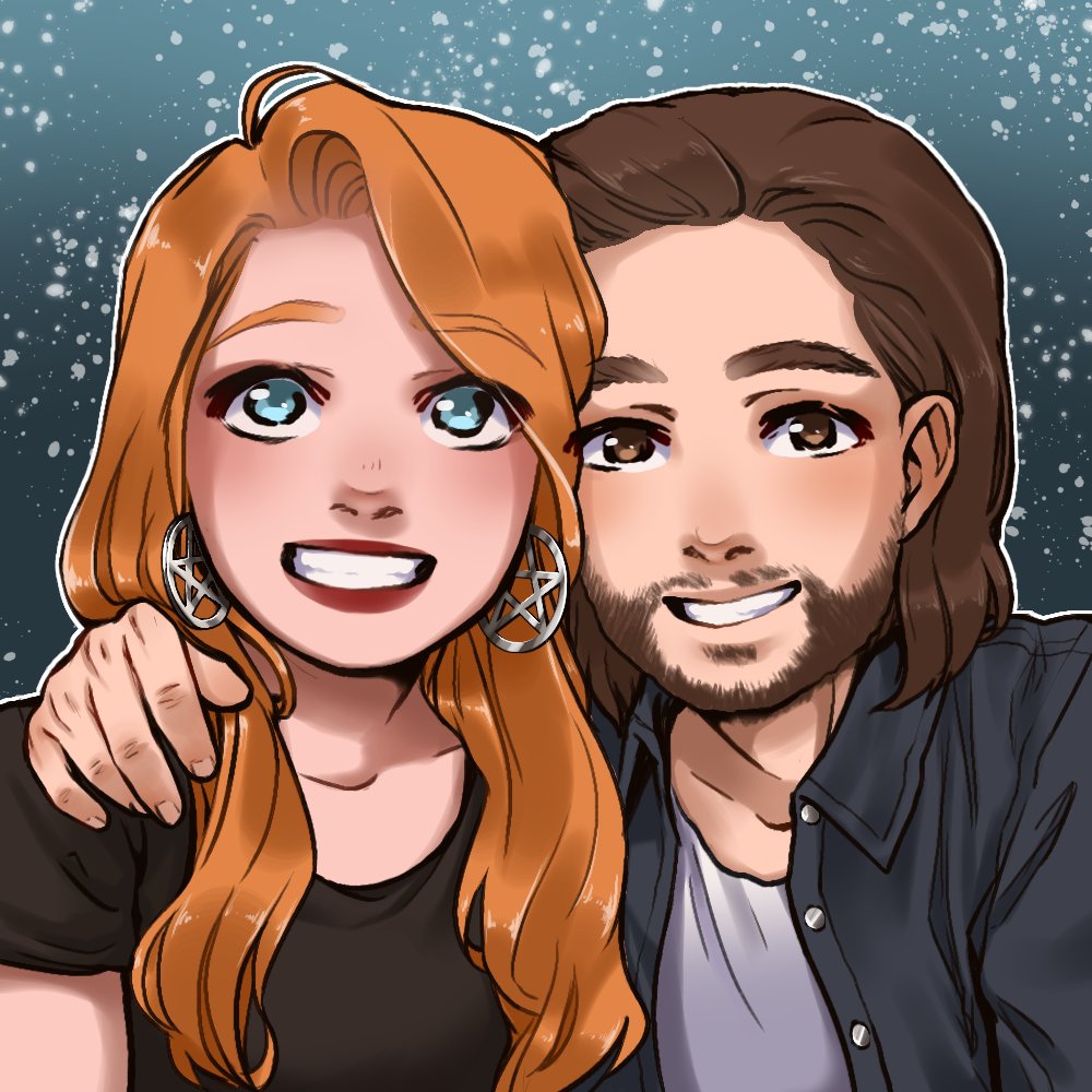 mitsuu_draws's tweet photo. A portrait commission for @PixelSasi and her boyfriend looking lovely together 💙 https://t.co/jL532nV8kj