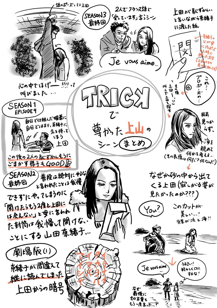 #TRICK 
シーズン3まで全部見たら上山に堕ちました。互いに自身でも気づかないところで気になっているのにはっきりしないところがじれったい～上田～山田～

剃刀キスも入れたかったけどスペースなくなりました。 