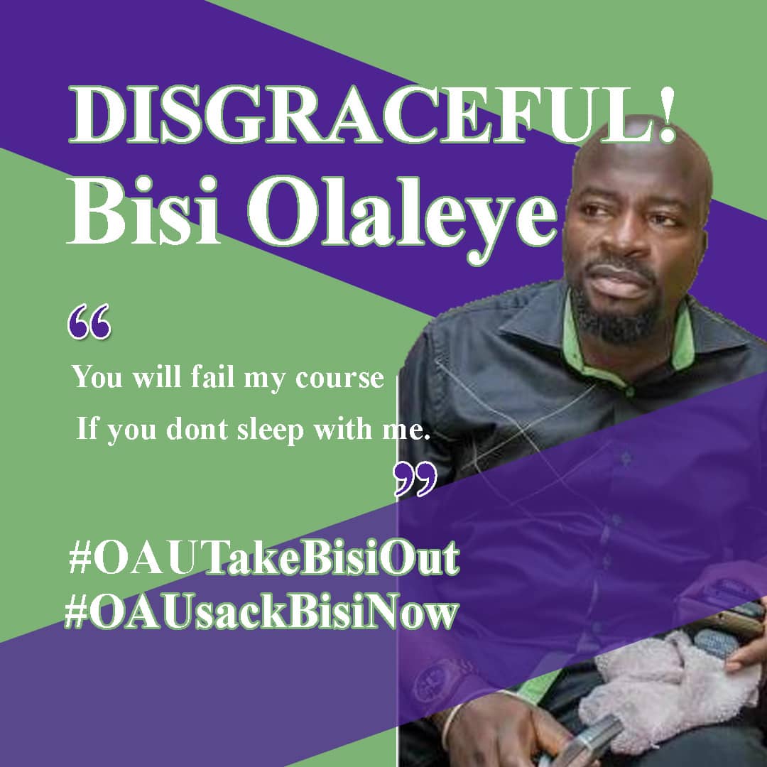 Mosopefoluwa_'s tweet photo. We're at a point where advising fresh female undergraduates in the department of International Relations, Obafemi Awolowo University, Ile-Ife to avoid getting noticed by Mr Olabisi Olaleye has become an unofficial part of their orientation process.

THIS IS BAD! #OAUTakeBisiOut https://t.co/0rUAplKF9z
