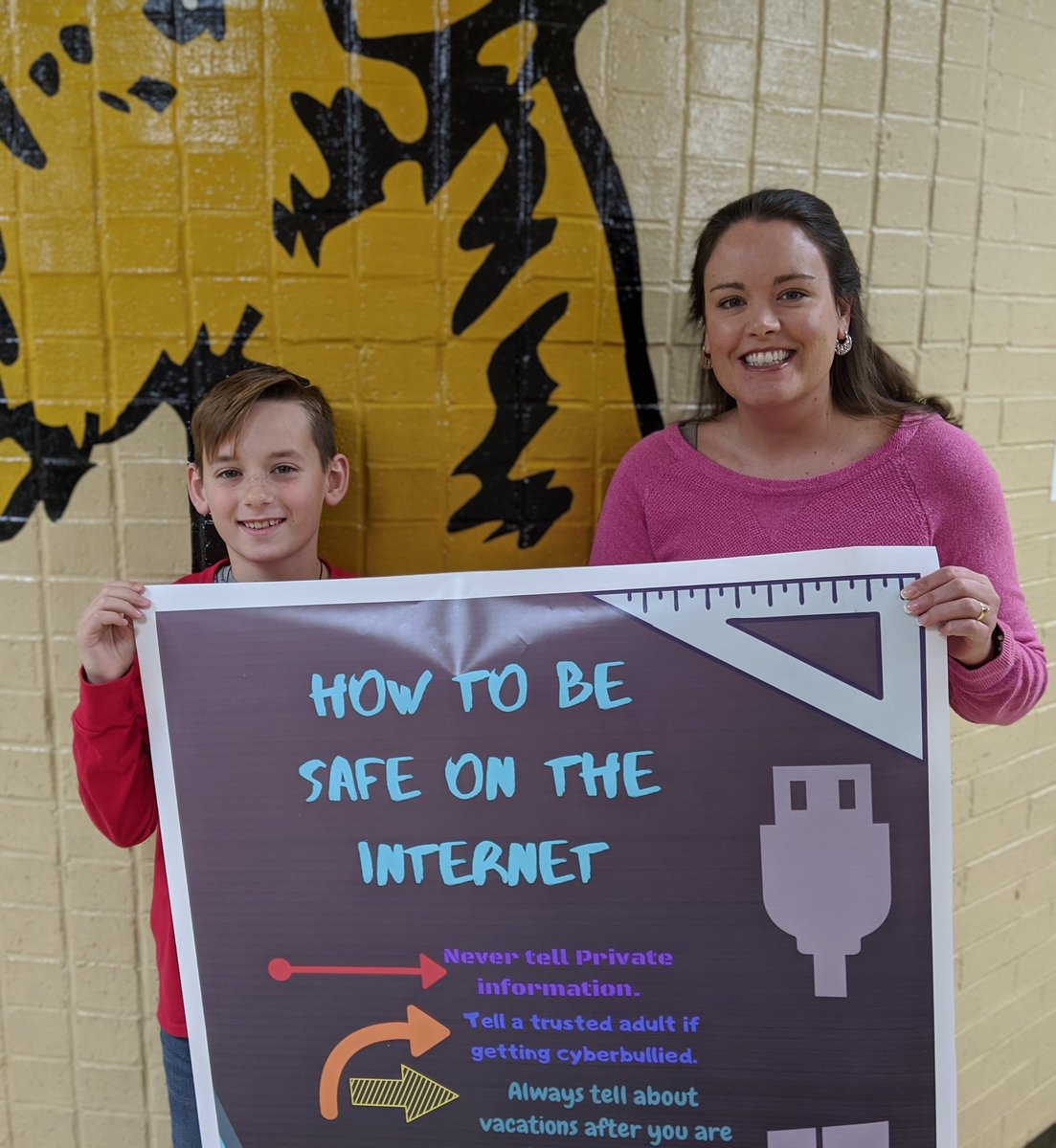Alma_AISMatheny's tweet photo. Congratulations to Chase Parker for winning our school-wide Canva poster contest about How to Stay Safe on the Internet.  @alma_ais https://t.co/3D3gQQx32H
