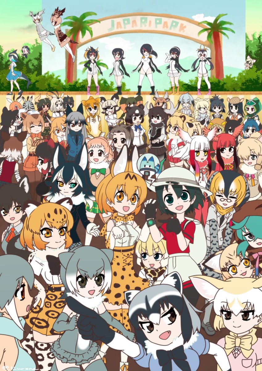 #このタグを見た人はラフ画とその完成絵を見せる
腕時計型ボスのミスに気が付いて大幅に修正を…
なので下書きの方が収まりがいい
#けものフレンズ
#けもフレ