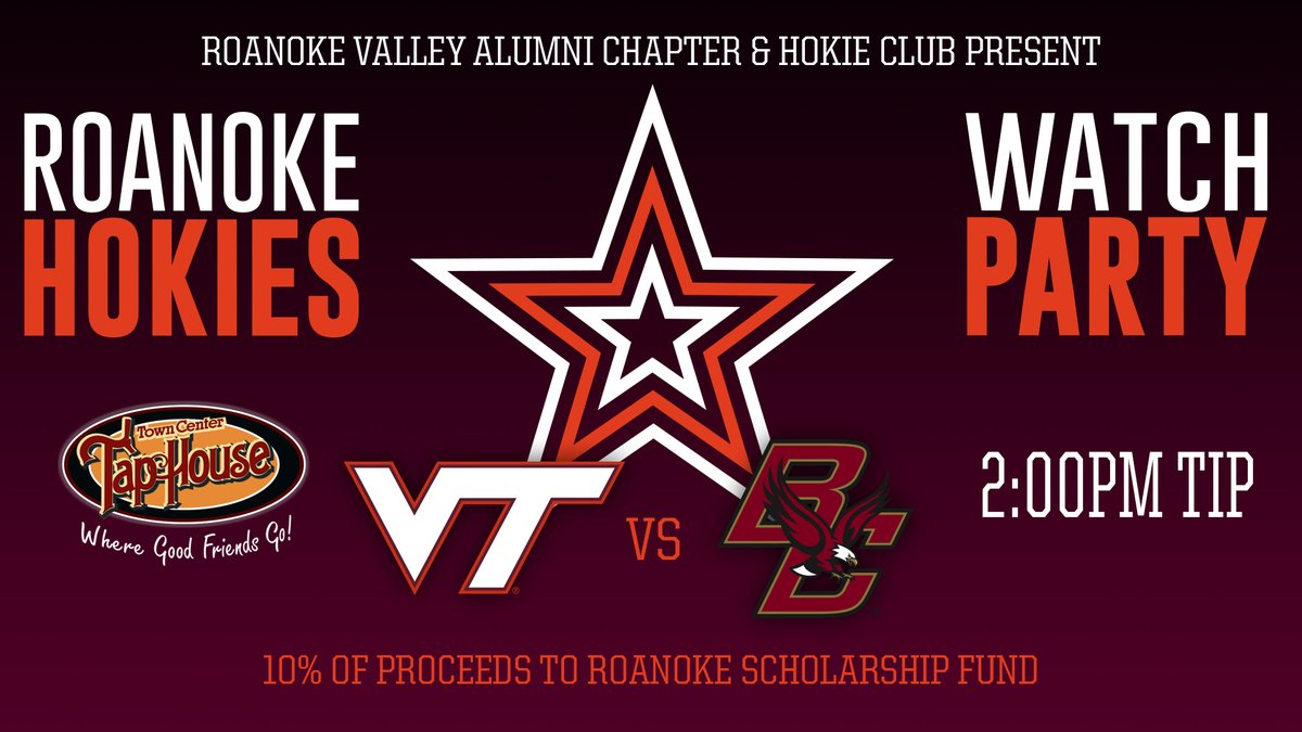 How about those #Hokies last night! 

Tech hits the road on Saturday and we’re getting together at the <a href="/TCTapHouse/">Town Center Tap House</a> in Daleville to watch. Free giveaways, enter to win a Mike Young signed basketball and more!