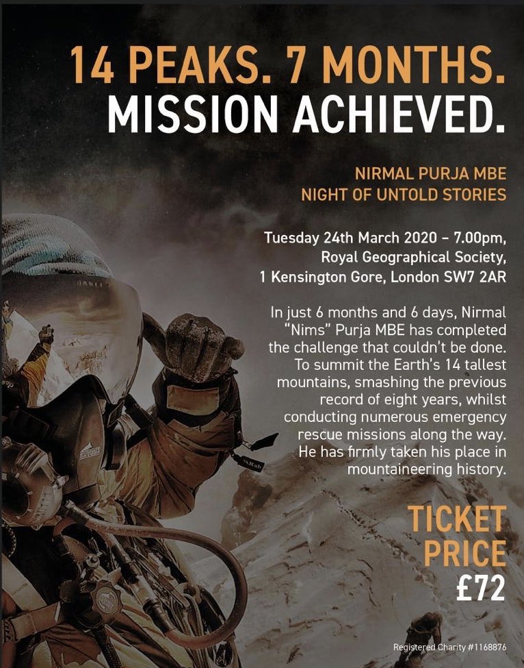 nimsdai's tweet image. 24th March is the day.

I will be sharing my experience from #bremontprojectpossible @rgs_ibg London . As I said, people only know less than 5 percent of the story, if you would like to know a bit more, please come and join me on this evening.